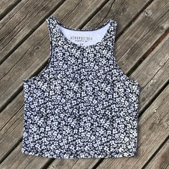 💫4/30 AEROPOSTALE Floral Stretchy Crop Top - Picture 5 of 9